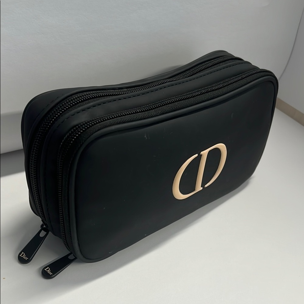 Christian Dior Large Double Zip Compartment Make Up Clutch Bag